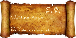Sólyom Vince névjegykártya