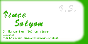 vince solyom business card